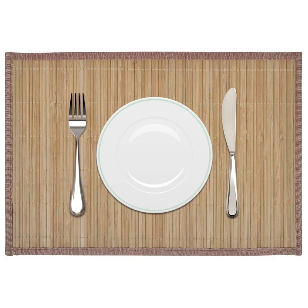 6 Bamboo Placemats 30 X 45 Cm Brown 8 6 Bamboo Placemats 30 x 45 cm Brown